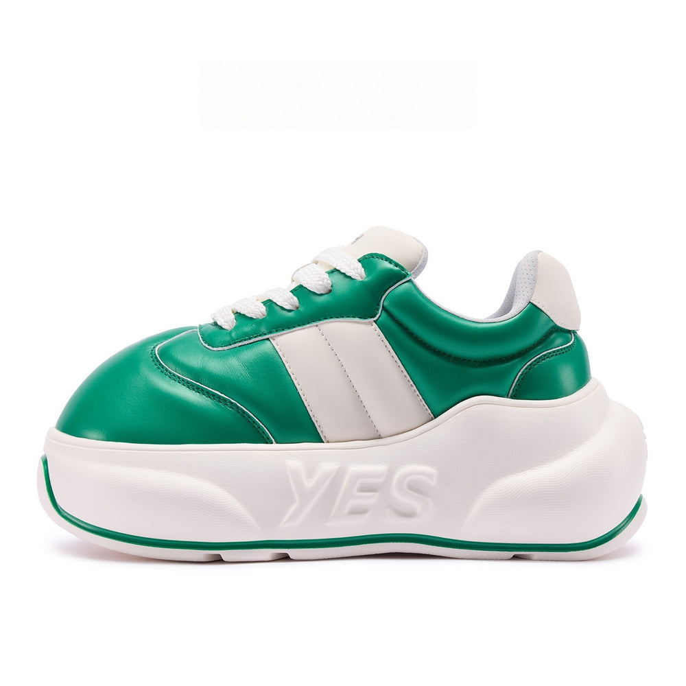 Jade Chunk – Green Platform Sneakers
