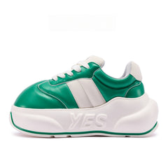 Jade Chunk – Green Platform Sneakers