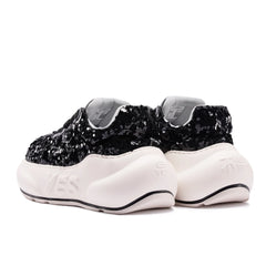 Glitter Noir Chunk – Black Glitter Platform Sneakers