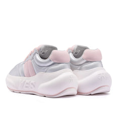 Pearl Chunk – Pink & Silver Platform Sneakers