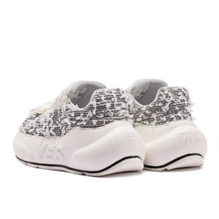 Tweed Chunk – Black & White Platform Sneakers