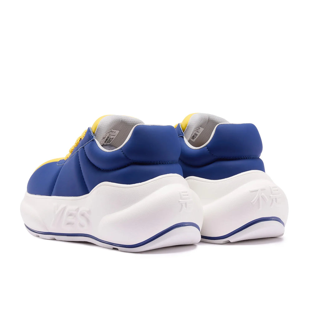 Cobalt Chunk – Blue & Ochre Platform Sneakers