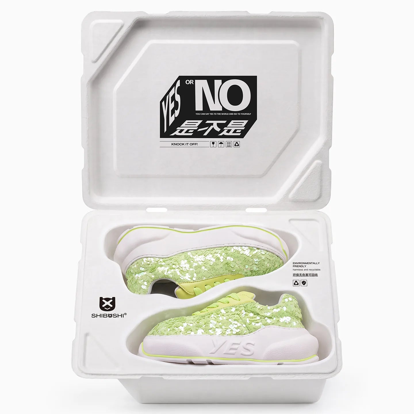 Glitter Lime Chunk – Sneakers con plateau glitter verde lime