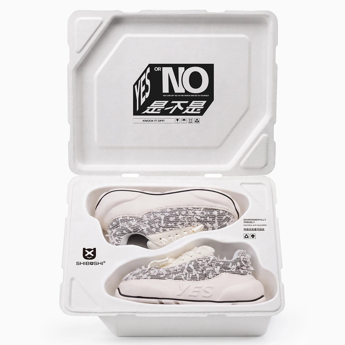 Tweed Chunk – Black & White Platform Sneakers