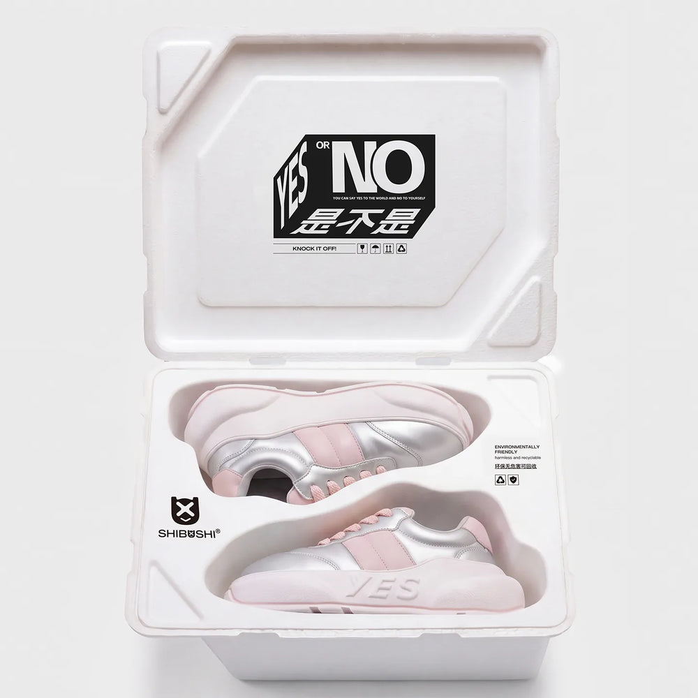 Pearl Chunk – Pink & Silver Platform Sneakers