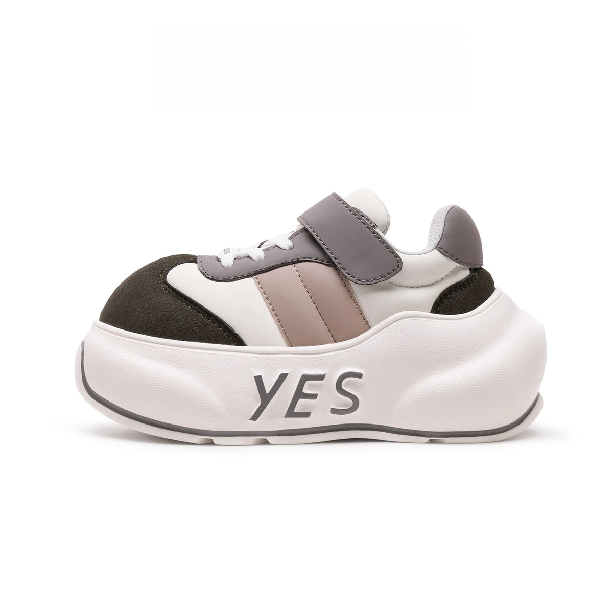 Pebble Kids – Gray & Brown Chunky Sneakers