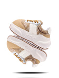 Fawn Bloom Chunk – Beige Floral Platform Sneakers