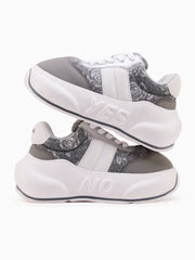 Silver Rose Chunk floral textured sneaker detail