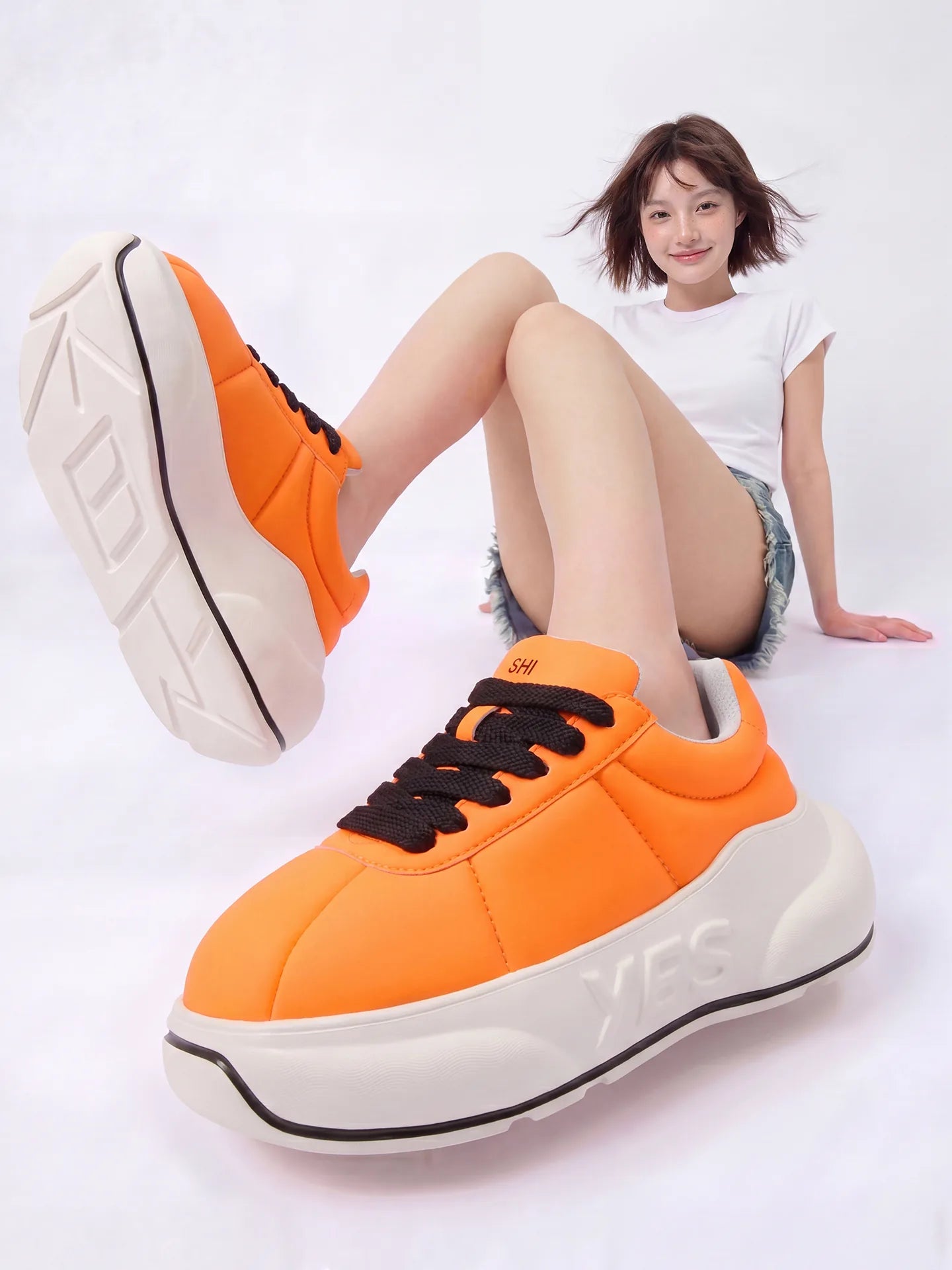 Tangerine Chunk – Orange Platform Sneakers