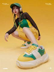 Citrus Chunk – Green & Yellow Platform Sneakers