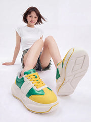 Citrus Chunk – Green & Yellow Platform Sneakers