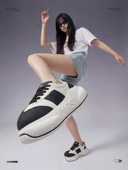 Panda Chunk – Black & White Platform Sneakers