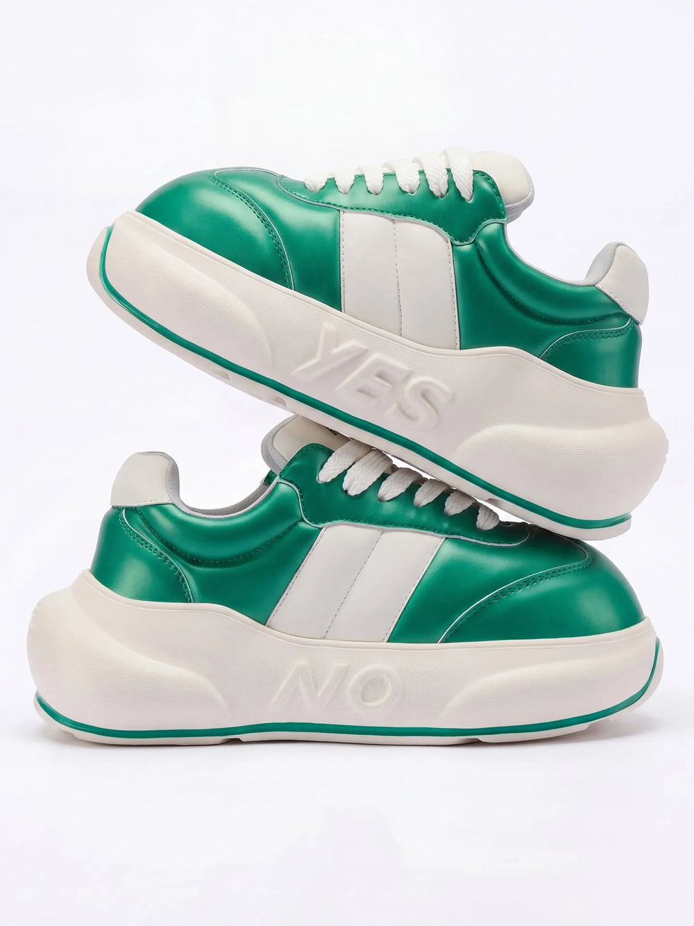 Jade Chunk – Green Platform Sneakers