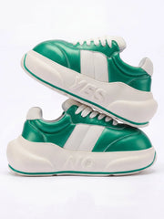 Jade Chunk – Green Platform Sneakers