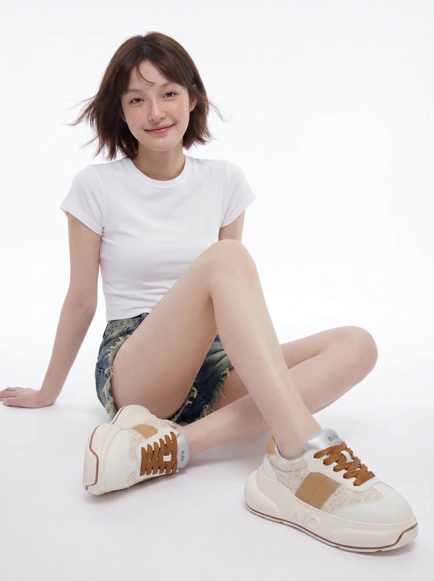Sand Chunk – Sneakers cu platformă bej