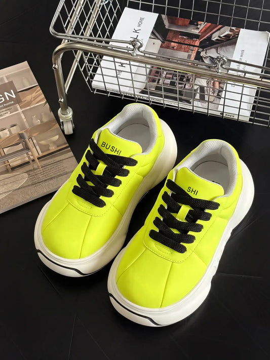 Ion Chunk – Sneakers con plateau giallo-verde fluo