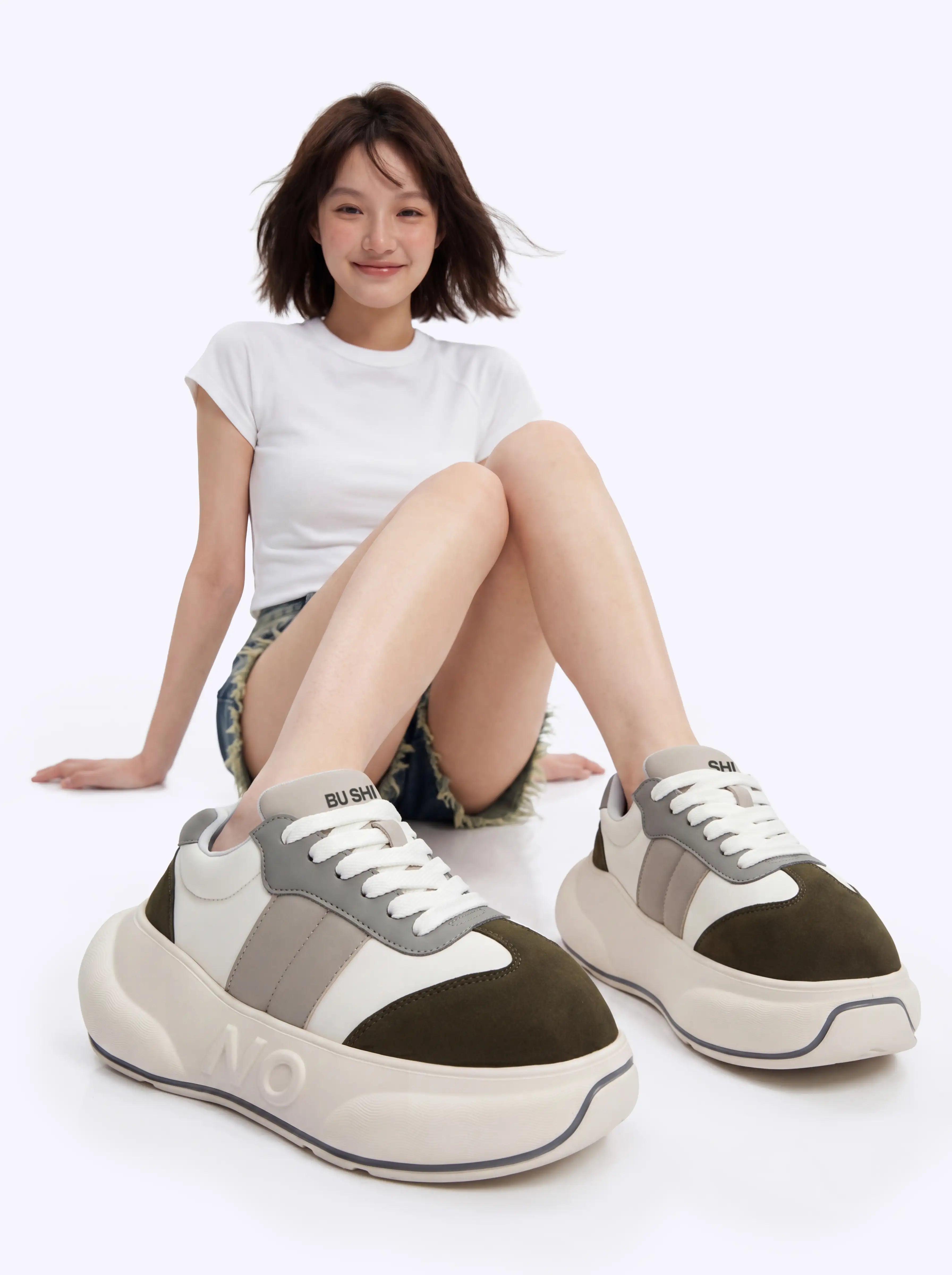 Sage Chunk – Sage Green Platform Sneakers