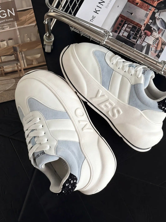 Aqua Chunk – Sneakers con plateau blu