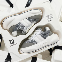 SHIBUSHI floral gray platform sneakers