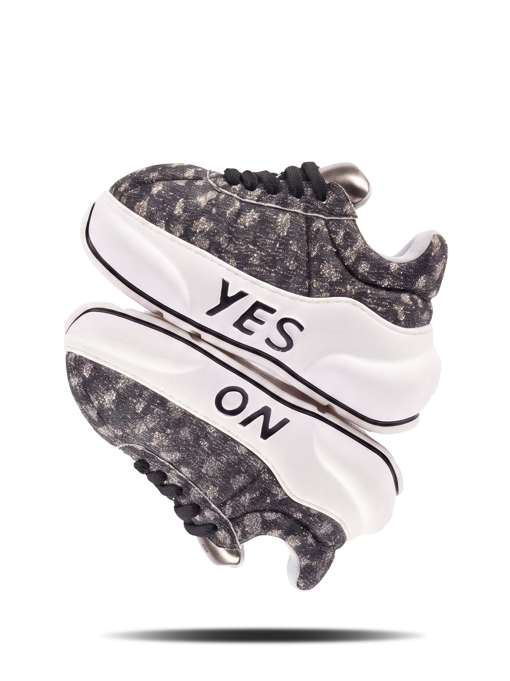 Bronze Noir Chunk – Black & Bronze Platform Sneakers