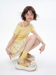 Floral Gold Chunk – Floral Gold Platform Sneakers
