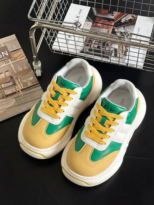 Citrus Chunk – Grønne og gule plateausneakers
