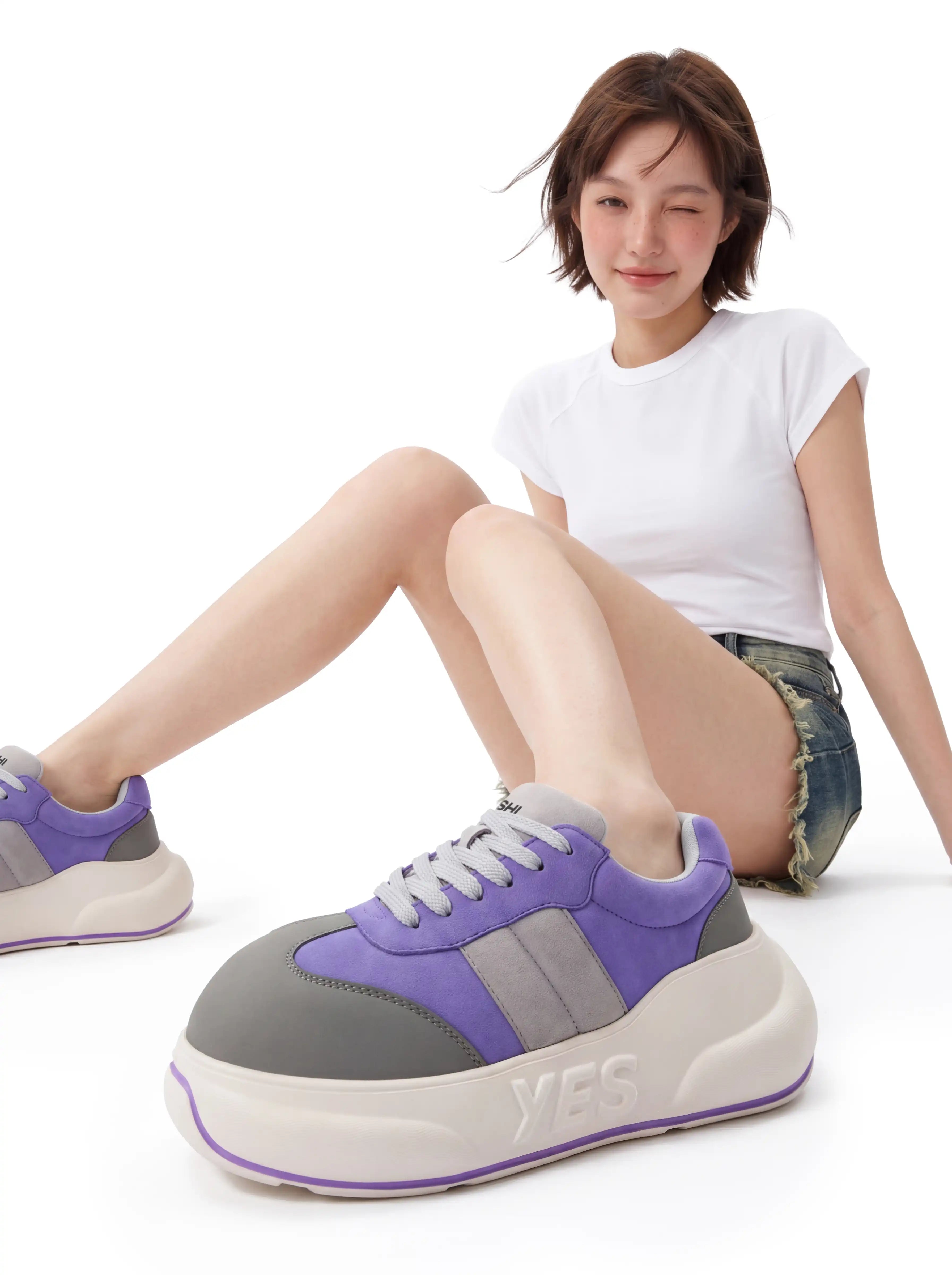 Lavender Chunk – Sneakers con plateau viola