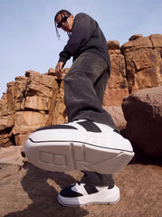 Panda Chunk – Black & White Platform Sneakers