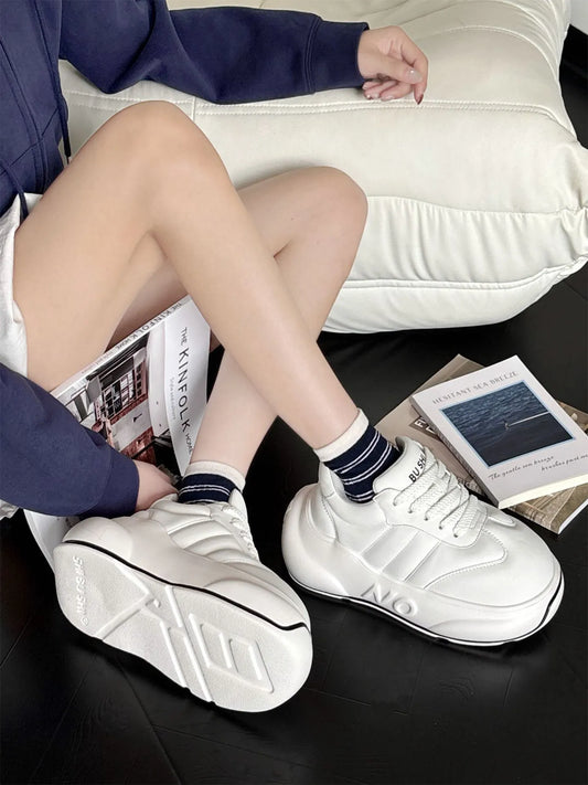 Contour Chunk – White Platform Sneakers