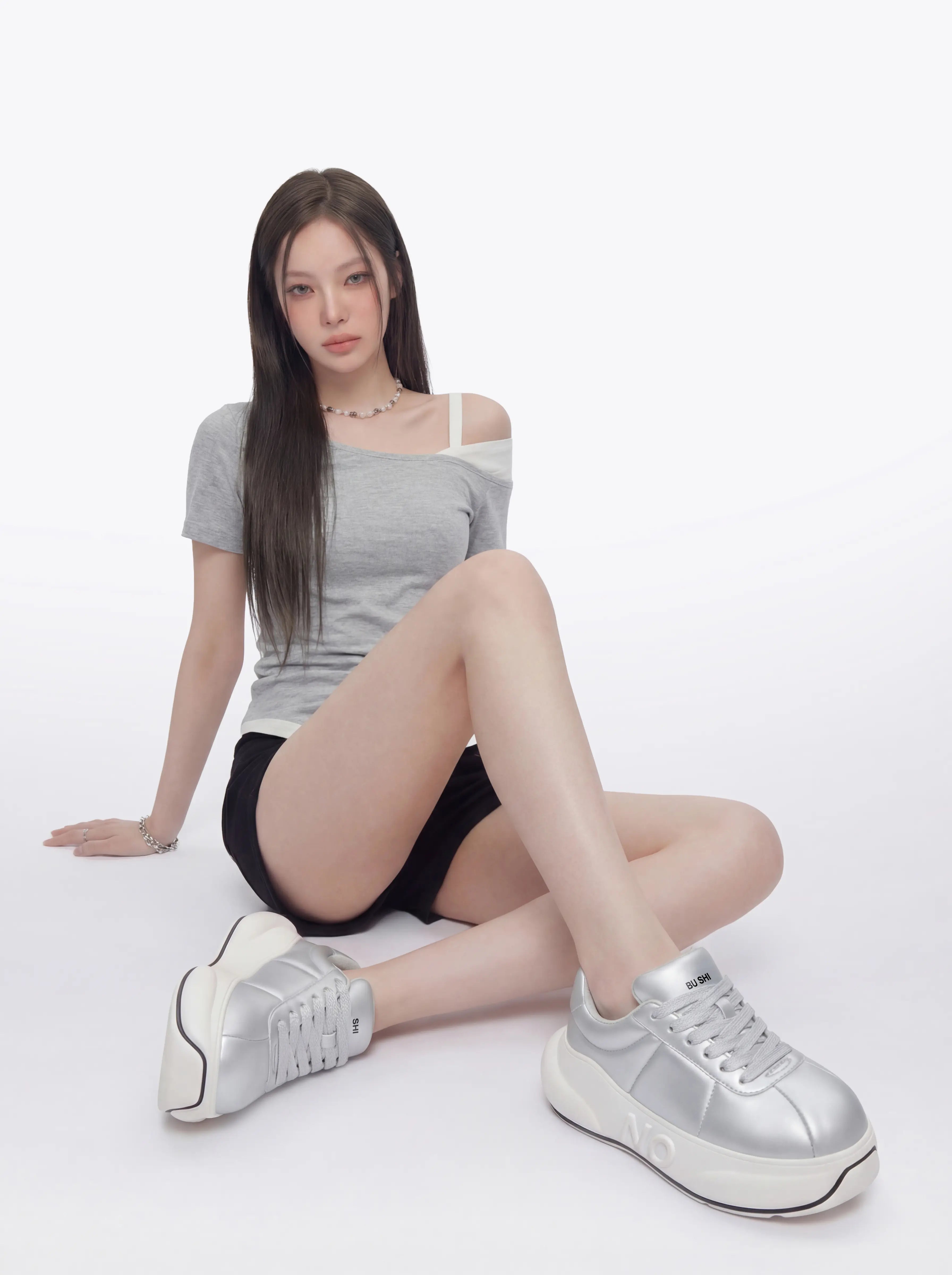 Silver Chunk – Metallic Silver Platform Sneakers