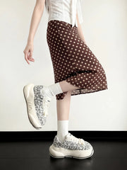SHIBUSHI Tweed Chunk 7cm platform sneakers