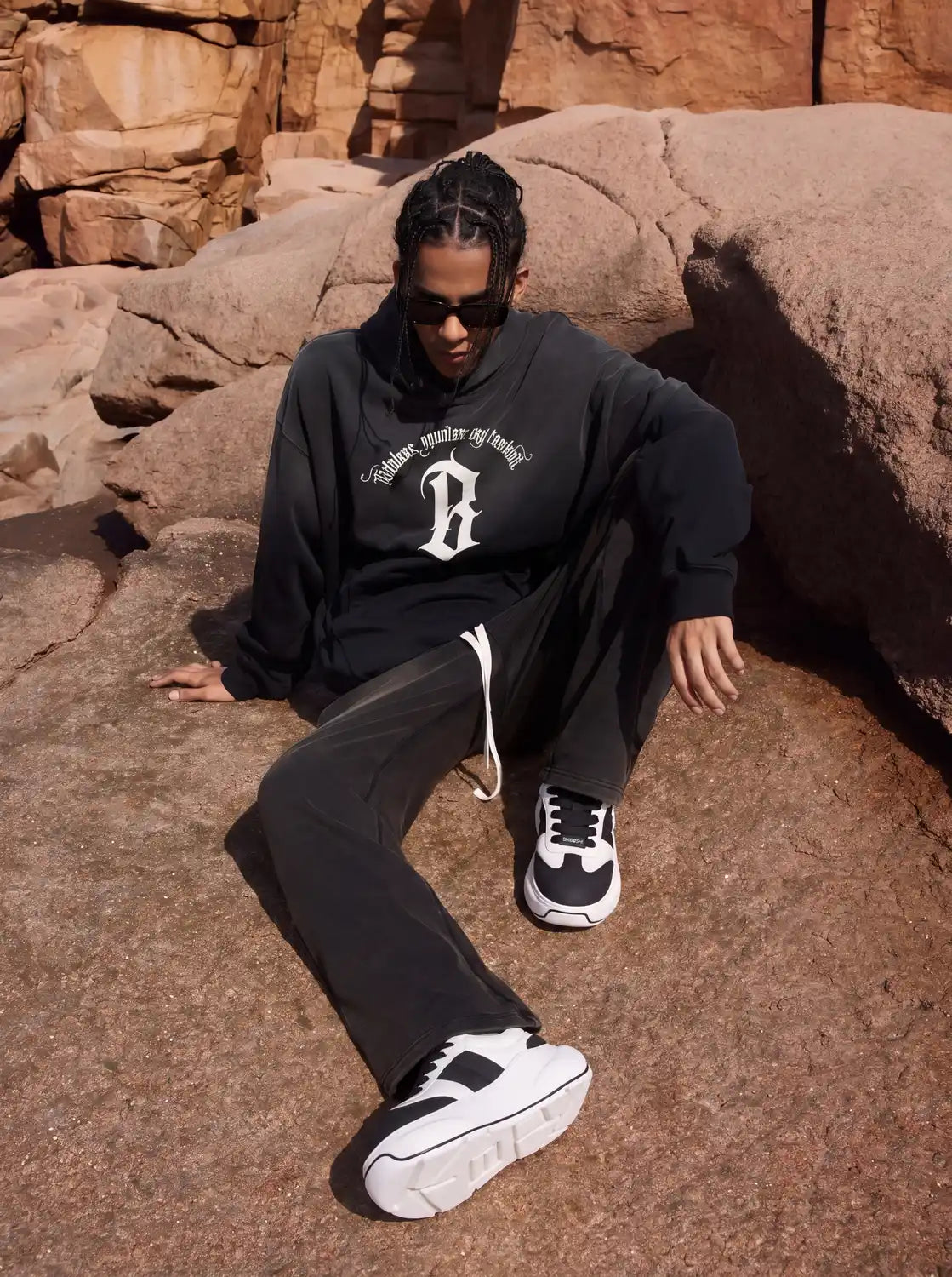 Panda Chunk – Black & White Platform Sneakers
