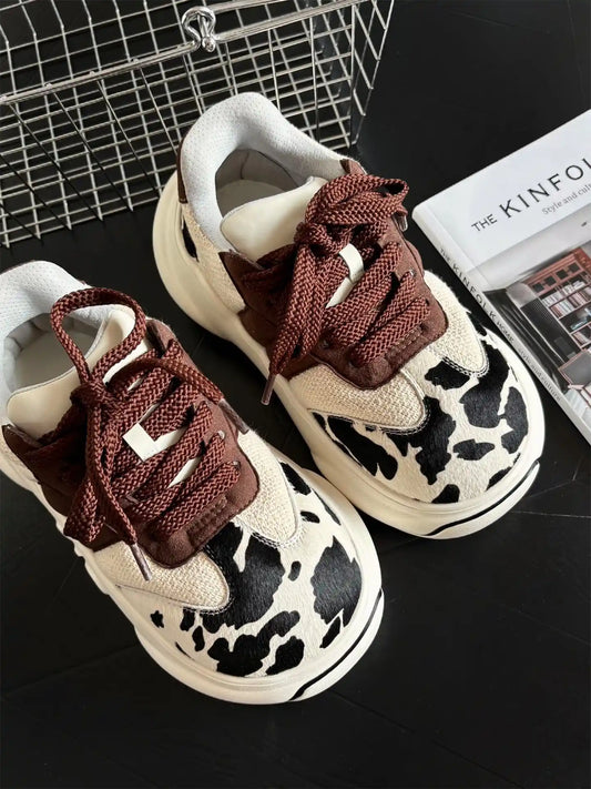 Cow Chunk – Cow Print Platform Sneakers