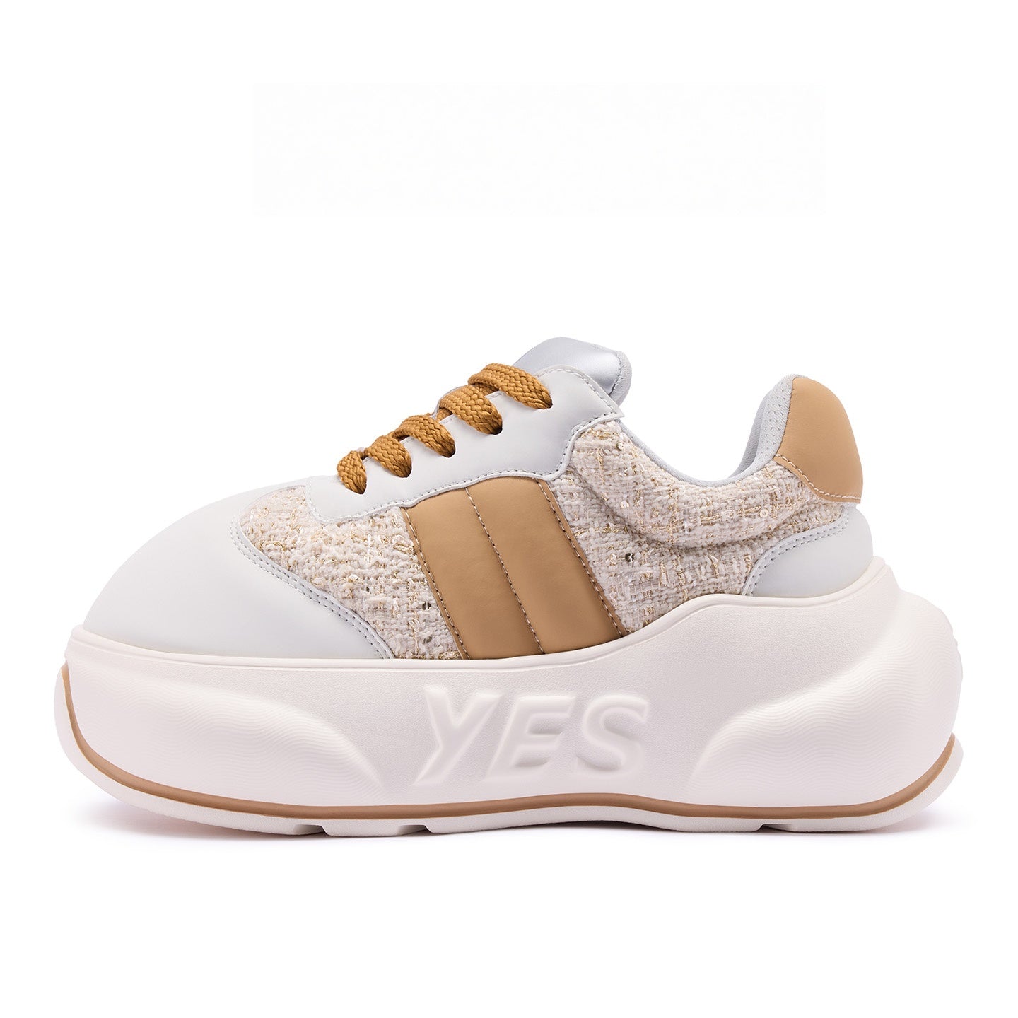 Sand Chunk – Beige Platform Sneakers