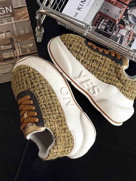 Black Gold Chunk – Sneakers con plateau nere e dorate