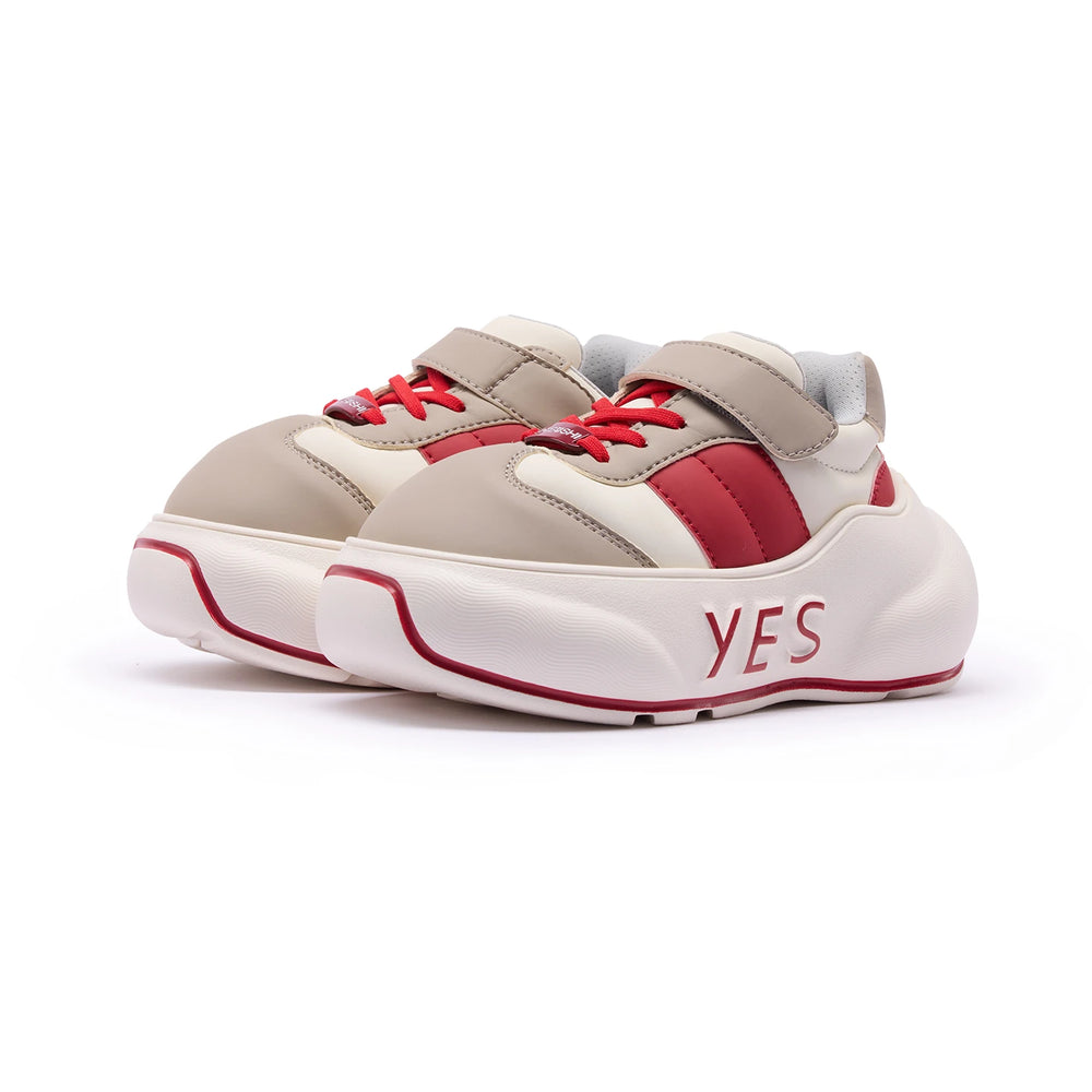 Rally Kids – Red & Gray Chunky Sneakers