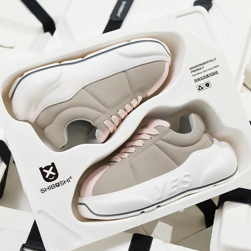 Dune Rose Chunk – Taupe & Pink Platform Sneakers
