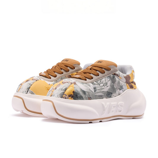 Floral Gold Chunk – Floral Gold Platform Sneakers