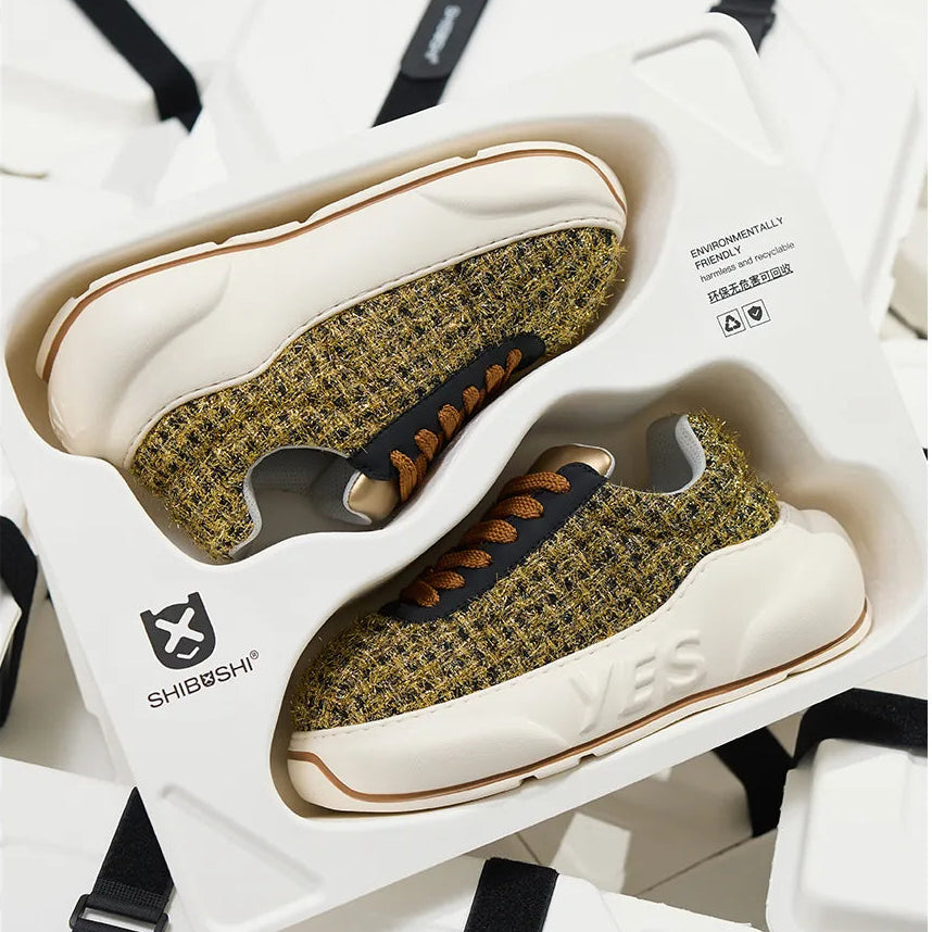 Black Gold Chunk – Sneakers cu platformă negri și aurii