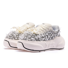 Tweed Chunk – Black & White Platform Sneakers