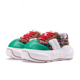 Mosaic Chunk – Green & Multicolor Platform Sneakers