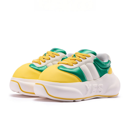 Citrus Chunk – Green & Yellow Platform Sneakers