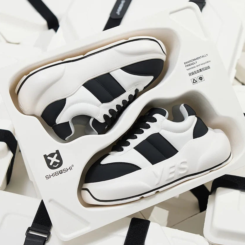 Panda Chunk – Black & White Platform Sneakers