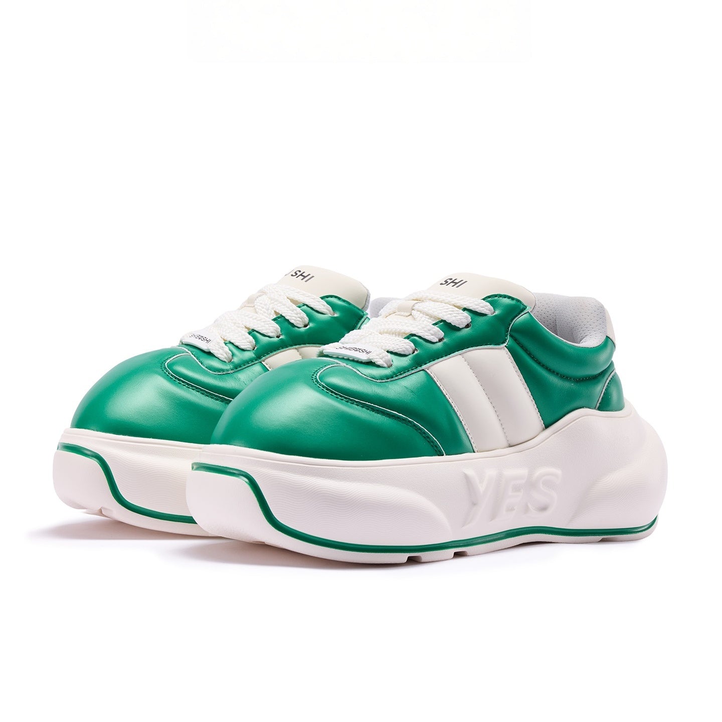 Jade Chunk – Green Platform Sneakers
