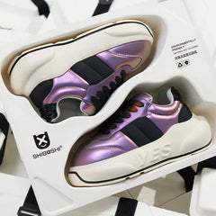Prism Chunk – Iridescent Purple Platform Sneakers