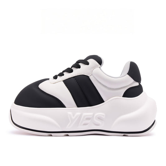 Panda Chunk – Black & White Platform Sneakers