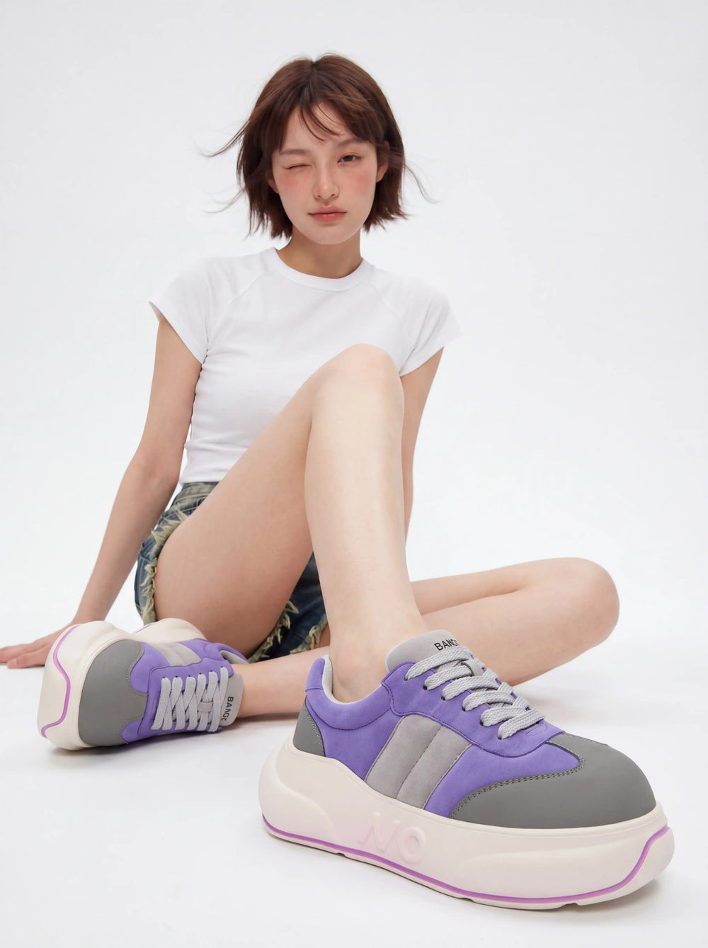 Lavender Chunk – Sneakers con plateau viola