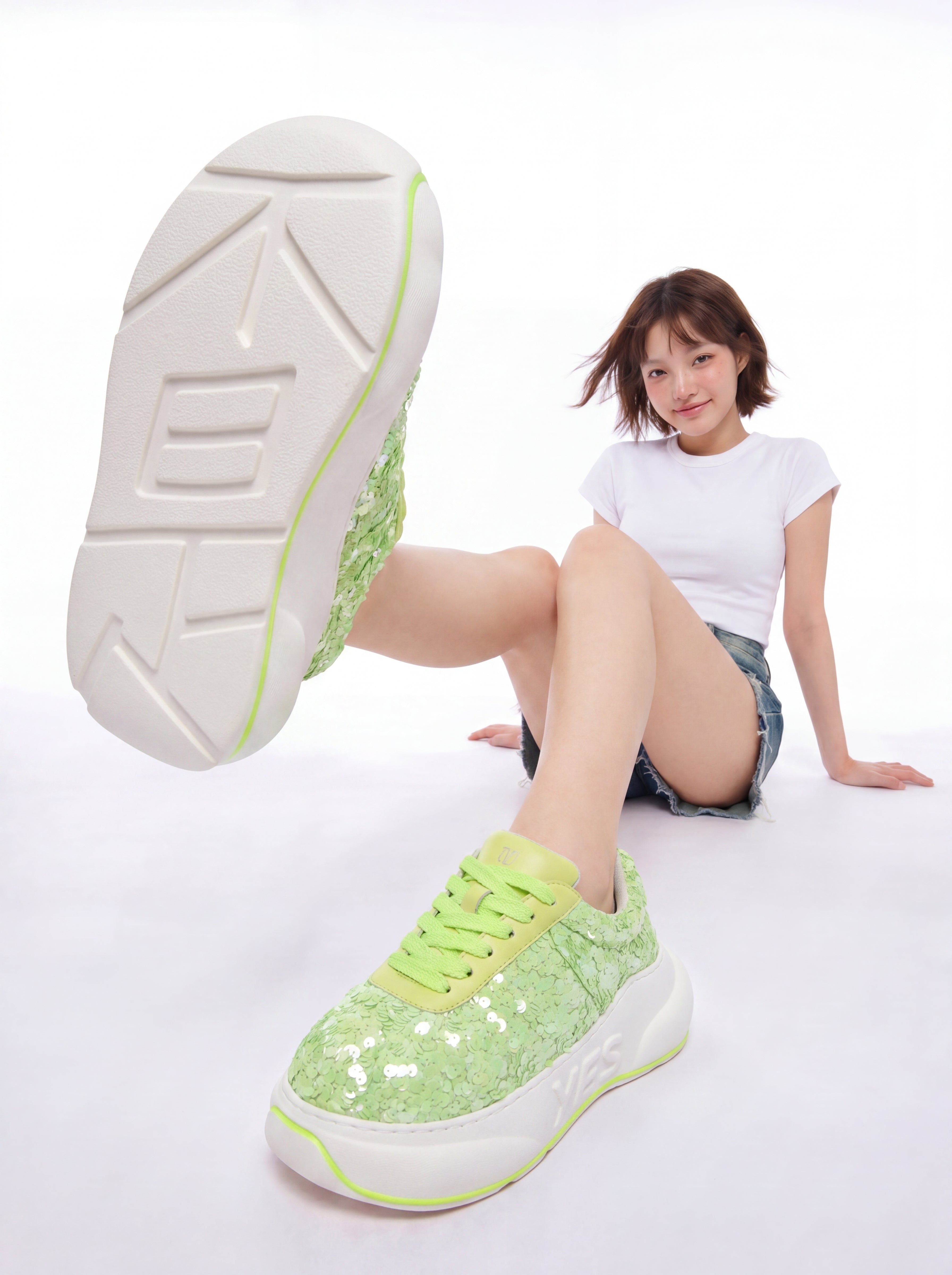 Glitter Lime Chunk