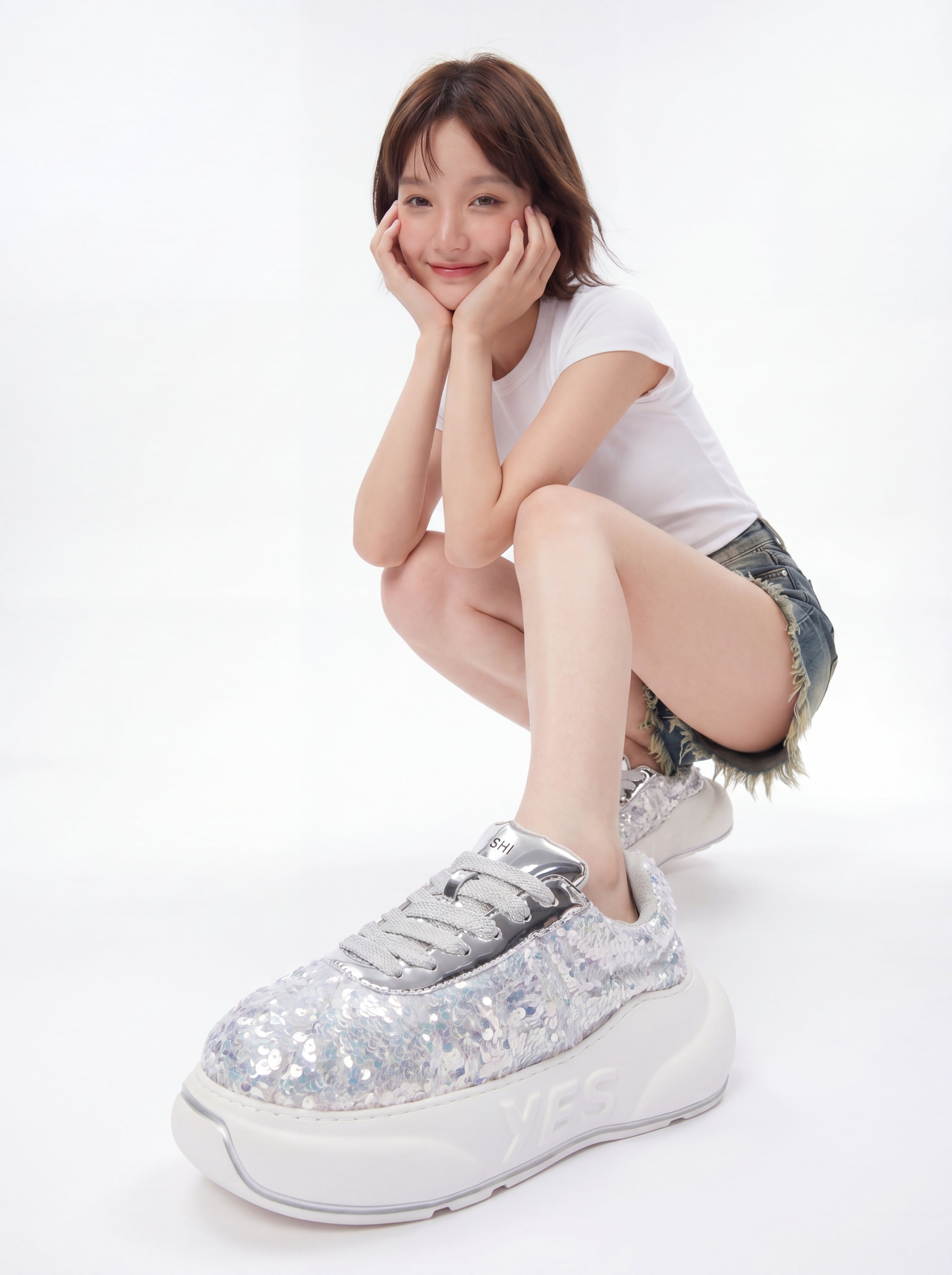 Glitter Silver Chunk