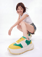 Citrus Chunk – Green & Yellow Platform Sneakers